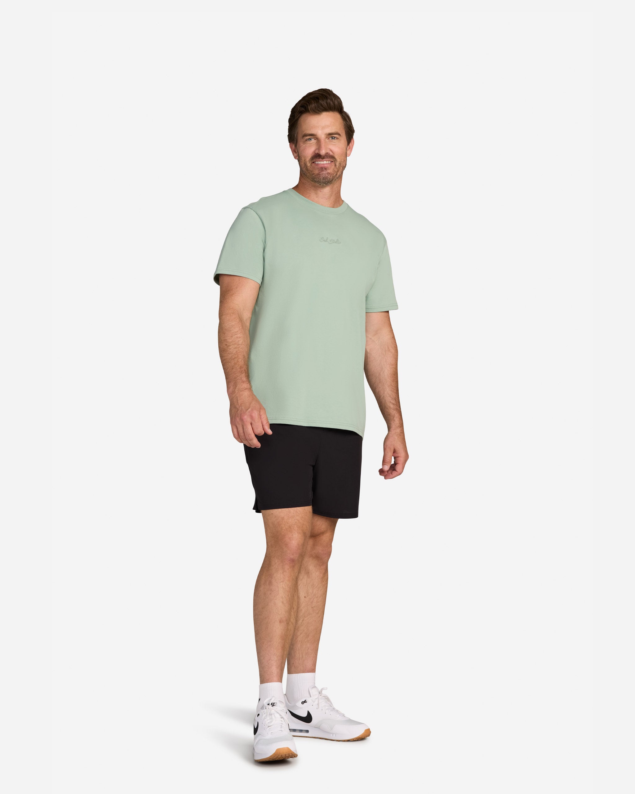 Script Tee - Washed Sage-Men's T-Shirt-Bad Birdie