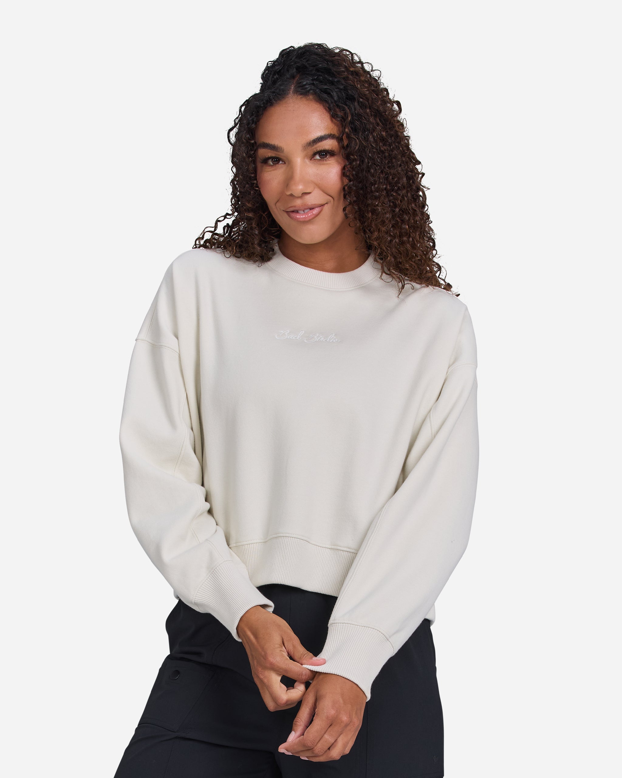 Script Fleece Crewneck-Women's Sweatshirt-Bad Birdie