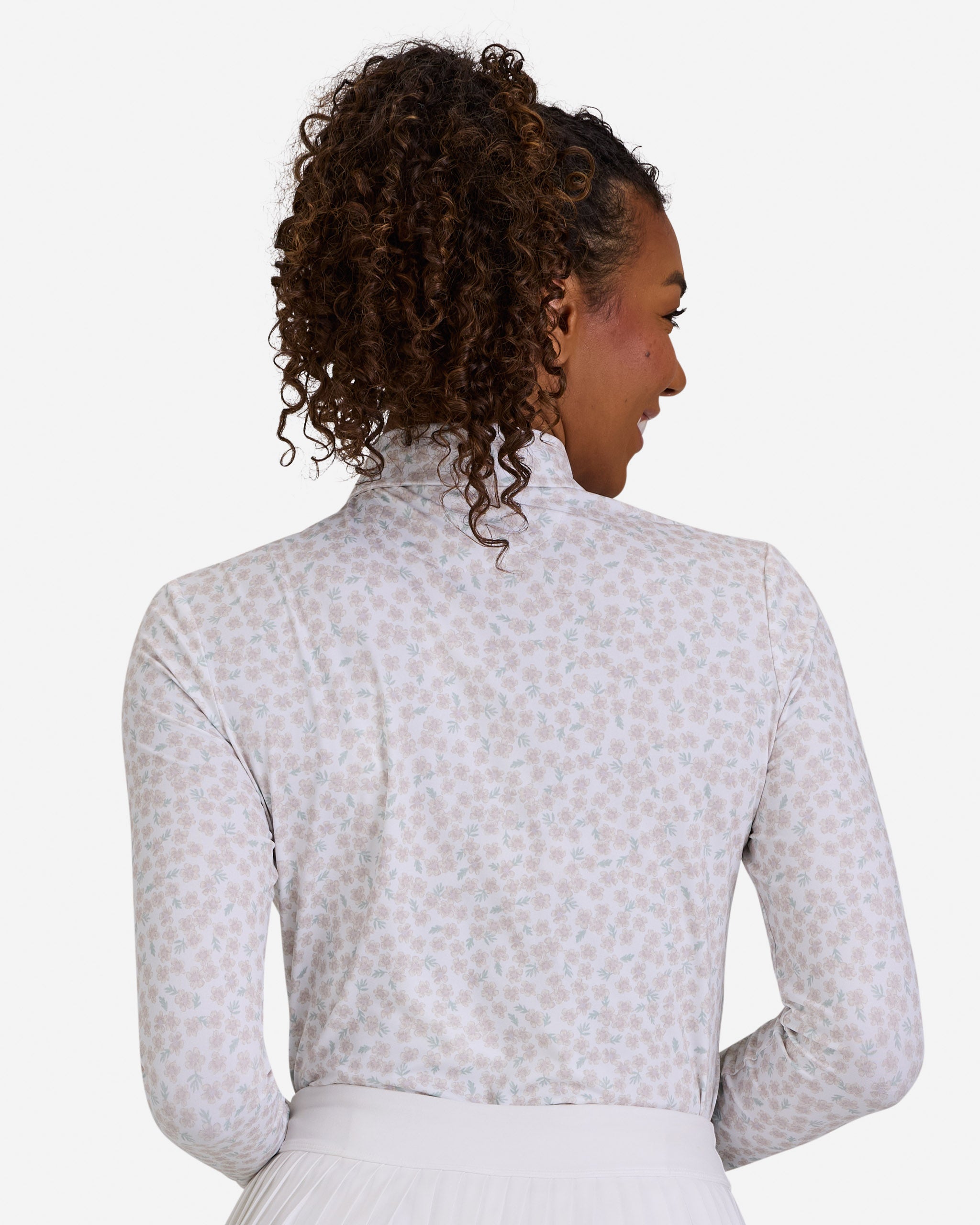 Long Sleeve Polo - Dancing Lilies