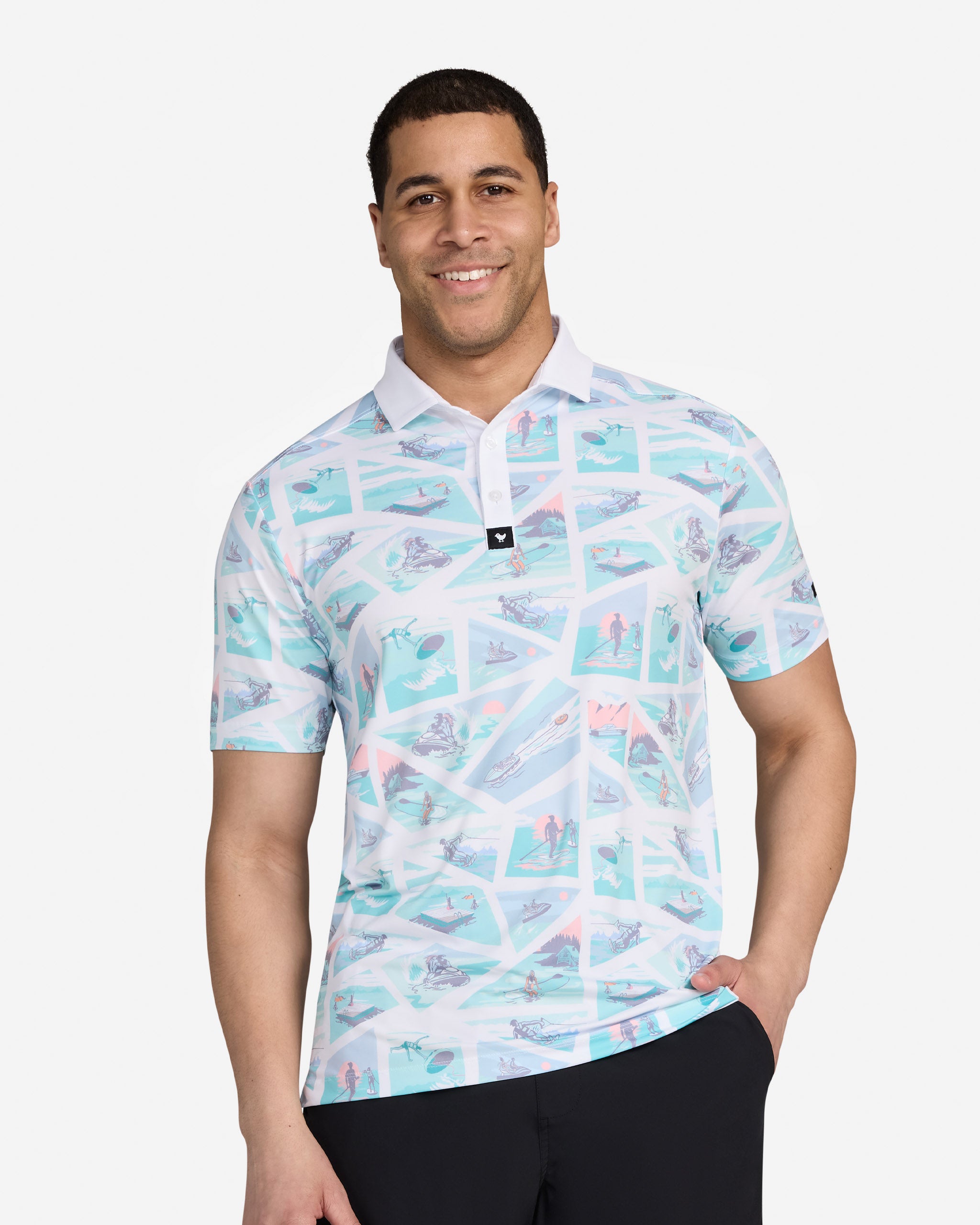 White Caps Welcome-Men's Polo-Bad Birdie